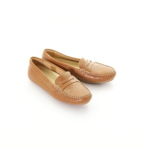 Samuel Hubbard Free Spirit Driver Tan 100% Leather Slip On Loafers Womens 8.5M